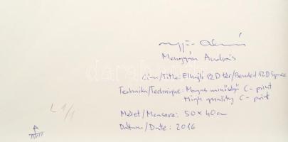 Mengyán András (1945-): Elhajló 12 D tér, 2016. Magas minőségű C-print, papír, jelzett és L 1/1 szám...