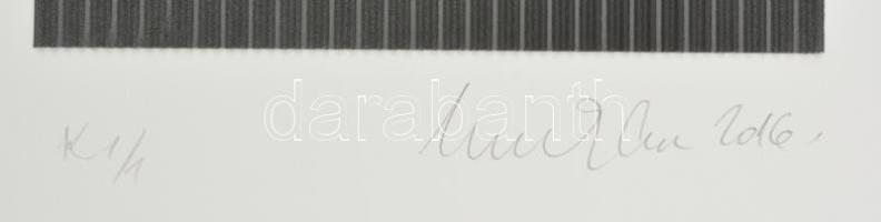 Benedek Barna (1973-): Dimenziók, 2016. Akril, karton, papírra kasírozva, jelzett. K 1/1 számozással...