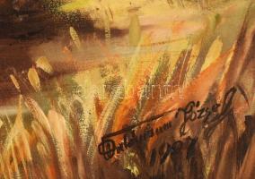 Olvashatatlan (Waldmann József?) jelzéssel: Tehenek a vízparton. Olaj, vászon. Dekoratív, kissé sérü...