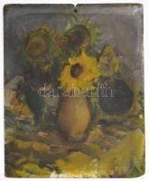 Modok Mária (1896-1971), kétoldalas mű: Csendélet. Olaj, karton. Jelzés nélkül. Proveniencia: a művé...