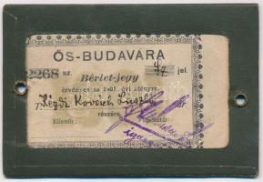 1901 Kézdi-Kovács László (1864-1942) festőművész, műkritikus fényképes Ős-Budavárba szóló bérlet-jeg...