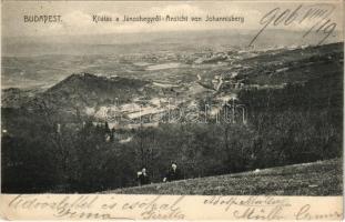 1906 Budapest XII. Kilátás a Jánoshegyről. Schwarz J. kiadása (kis szakadás / small tear)