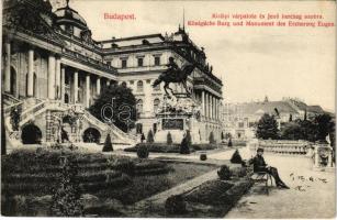 1909 Budapest I. Királyi várpalota és Jenő herceg szobra