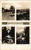 1943 Bernecebaráti (Börzsöny), utcaképek, vasúti hajtány. Szőllős Jenő kiadása