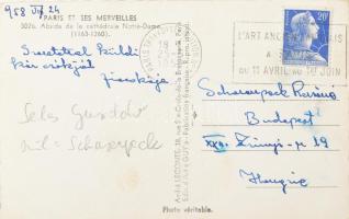 1958 Sebes (szül: Scharenpeck) Gusztáv az Aranycsapat edzőjének autográf levele szüleinek / 1958 Seb...