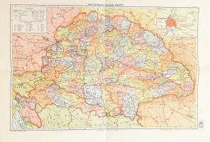 1941 Nagy-Magyarország politikai térképe, M. Kir. Honvéd T. Intézet kiadványa a Ganz cég 97. évi karácsonya irredenta nyomtatványával a hátoldalon, hajtva, jó állapotban, 29,5×43,5 cm
