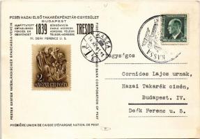 1938 Budapest V. Pesti Hazai Első Takarékpénztár Egyesület, Pénztárterem, belső. Deák Ferenc utca 5....