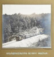 cca 1905 Erdély hasábfaszállítás az erdei vasúton Krassó-Szörény vármegyében. Az Osztrák-Magyar Vasú...