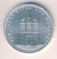 NSZK 1989J 10M Ag "800 éves a hamburgi kikötő" T:2