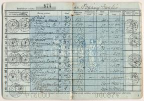 1937. "Magyar Királyi Postatakarékpénztár Budapest" betétkönyve, "874-es sorszámmal&q...