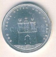 NSZK 1989J 10M Ag "800 éves a hamburgi kikötő" T:2