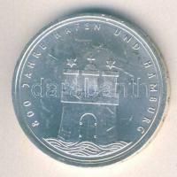 NSZK 1989J 10M Ag "800 éves a hamburgi kikötő" T:2