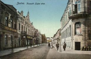 Zsolna Kossuth Lajos street with the shop of Scheer Bertalan