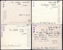 1918 Kielce, Sárdy Brutus (1892-1970) festőművész, restaurátor autográf képeslapjai (4 db) Kézdi-Kov...