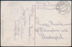 1916 Tábori posta képeslap "K.u.K. 15. cm. Haubitz Batterie Nr.44." + "FP 186"