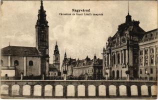 1940 Nagyvárad, Oradea; Szent László templom és városháza / church, town hall + "1940 Nagyvárad Visszatért" So. Stpl (fl)