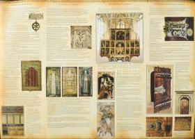 3 db román történelmi poszter (középkori erődítmények), színes illusztrációkkal, román, német és ang...