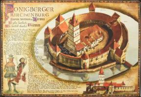 3 db román történelmi poszter (középkori erődítmények), színes illusztrációkkal, román, német és ang...