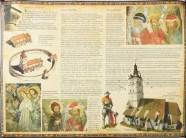 3 db román történelmi poszter (középkori erődítmények), színes illusztrációkkal, román, német és ang...