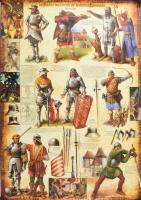 2 db román történelmi poszter (középkori harcosok, lovagok, fejedelmek), színes illusztrációkkal, ro...