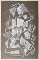 Gábor Jenő (1893-1968): Szegletes formák. Fedőfehér, fotókarton. Jelezve jobbra lent. Üvegezett fake...