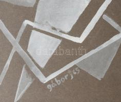 Gábor Jenő (1893-1968): Szegletes formák. Fedőfehér, fotókarton. Jelezve jobbra lent. Üvegezett fake...