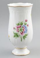 Hollóházi Hortenzia mintás porcelán váza. Kézzel festett, jelzett, hibátlan 22 cm