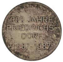 NSZK 1987. "Friedrichsdorf alapításának 300. évfordulója 1687-1987" fém emlékérem eredeti ...