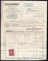 1930 Magyar Ipari és Kereskedelmi Ellenőrző Bank R.T. Halkonzerv Osztálya fejléces számla