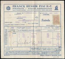 1937 Franck Henrik Fiai R.T. fejléces számla