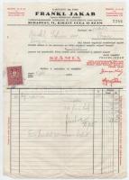 1931 Frankl Jakab Papírnagykereskedés, Papírzacskó és Üzleti Könyvek Gyári Raktára fejléces számla