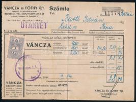 1944 Váncza és Fóthy Kft. fejléces számla