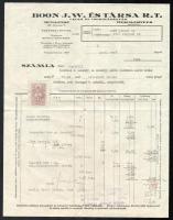 1935 Boon J.W. és Társa R.T. Cacaó és Csokoládégyár, Budapest - Wormerveer (Hollandia) fejléces számla