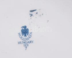 Hollóházi Hajnalka mintás kaspó, fodros és matricás mintákkal, jelzéssel, hibátlan, d: 16 cm, m: 14 ...