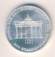 Németország 1991. 10M Ag "200 éves a Brandenburgi Kapu" T:BU
