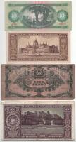 1930. 100P (3x) az egyik csillagos sorszámú + 1945. 100P + 1000P + 1946. 100.000.000P + 1962. 10Ft T...