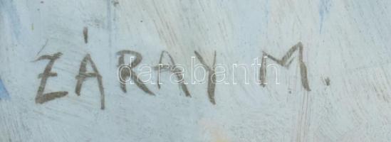 Záray M jelzéssel: Gyerekek. Fotó, olaj, karton, kollázs, kartonra ragasztva. 29x26 cm