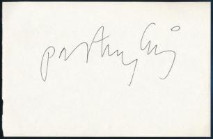 Parti Nagy Lajos (1953- ) Kossuth- és József Attila-díjas költő, író autográf aláírása papírlapon