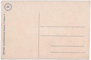 Nagyszombat, Tyrnau, Trnava; Honvéd szobor és Kir. Járásbíróság. Vasúti levelezőlapárusítás / milita...