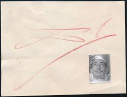 Salvador Dalí (1904-1989) szürrealista festőművész autográf aláírása papírlapon (17,5x13 cm) / Autograph signature of Salvador Dalí surrealist artist