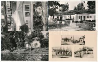 Kiskunlacháza - 4 db MODERN város képeslap: üdülő, művelődési ház, strandvendéglő, cukrászda, földművesszövetkezet üzlete (Képzőművészeti Alap)