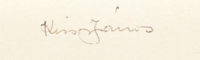 Kiss János (1905-1984) Favágók. Linómetszet, papír, jelzett. Lapszéli kisebb foltokkal és kisebb sza...