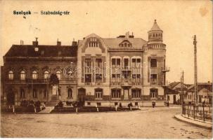 1918 Szolnok, Szabadság tér, gőzmosógyár. Vasúti levelezőlapárusítás 9199. (EK)
