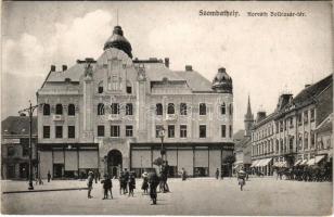 1913 Szombathely, Horváth Boldizsár tér, Takarékpénztár, üzletek. Donáth Gyula kiadása (EK)