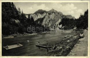 Tátra, Tatry; Dunajeci hajózás, tutaj / Pieniny, Ciast jazdy lodkami / Kahnfahrt / rafters (fl)