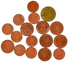 NSZK 1984-1989. 1pf (9db/5xklf) + 1976-1990. 2pf (7xklf) + 1987. 10pf T:XF FRG 1984-1989. 1 Pfennig (9pcs/5xdiff) + 1976-1990. 2 Pfennig (7xdiff) + 1987. 10 Pfennig C:XF