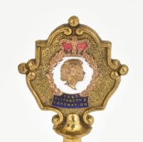 "1953 Elizabeth II Coronation" (II. Erzsébet brit királynő koronázása) emlék csengő, réz, ...
