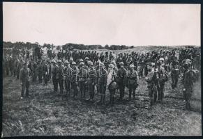 1919 A Magyar Vörös hadsereg katonái feliratozott csoportkép későbbi nagyítás 17x11 cm