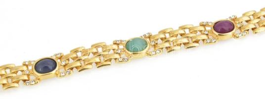 Vivienne Westwood Mayfair designer ékszerszett, zafírral, rubinnal, stb., h: 21 és 47 cm