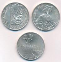 1977. 200Ft Ag (3xklf) "Magyar festők II. / Csontváry, Mányoki, Rippl-Rónai" érmesor, sérült kapszulákban T:BU patina Adamo EM52, EM53, EM54